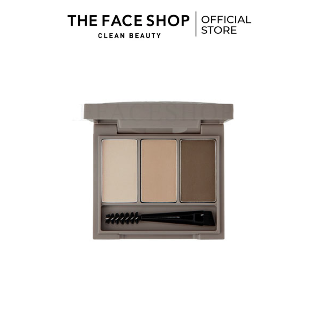 Bột kẻ chân mày 3 ô tự nhiên Ink Brow Powder Kit fmgt The Face Shop