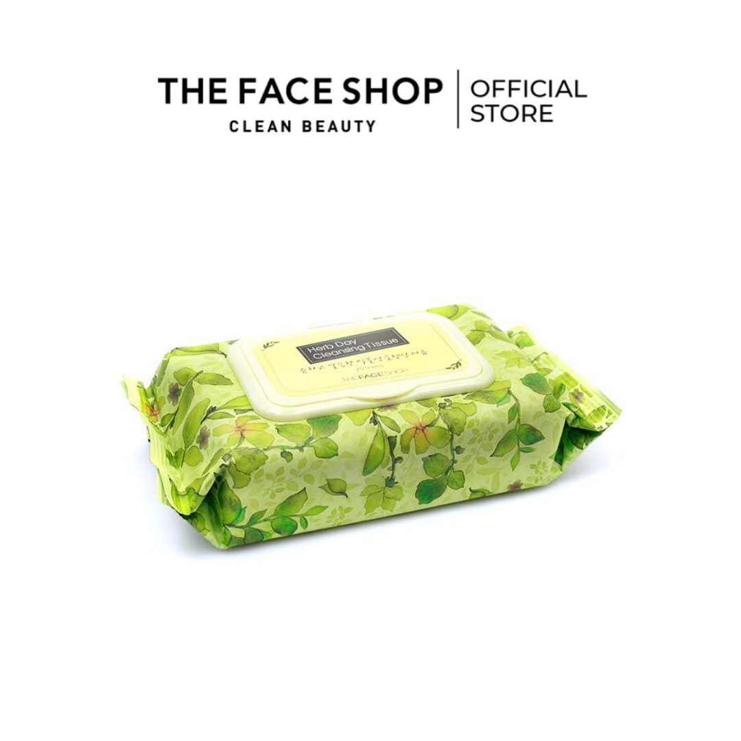 Khăn Giấy Tẩy Trang THE FACE SHOP Herb Day Cleansing Tissue (70Pcs)