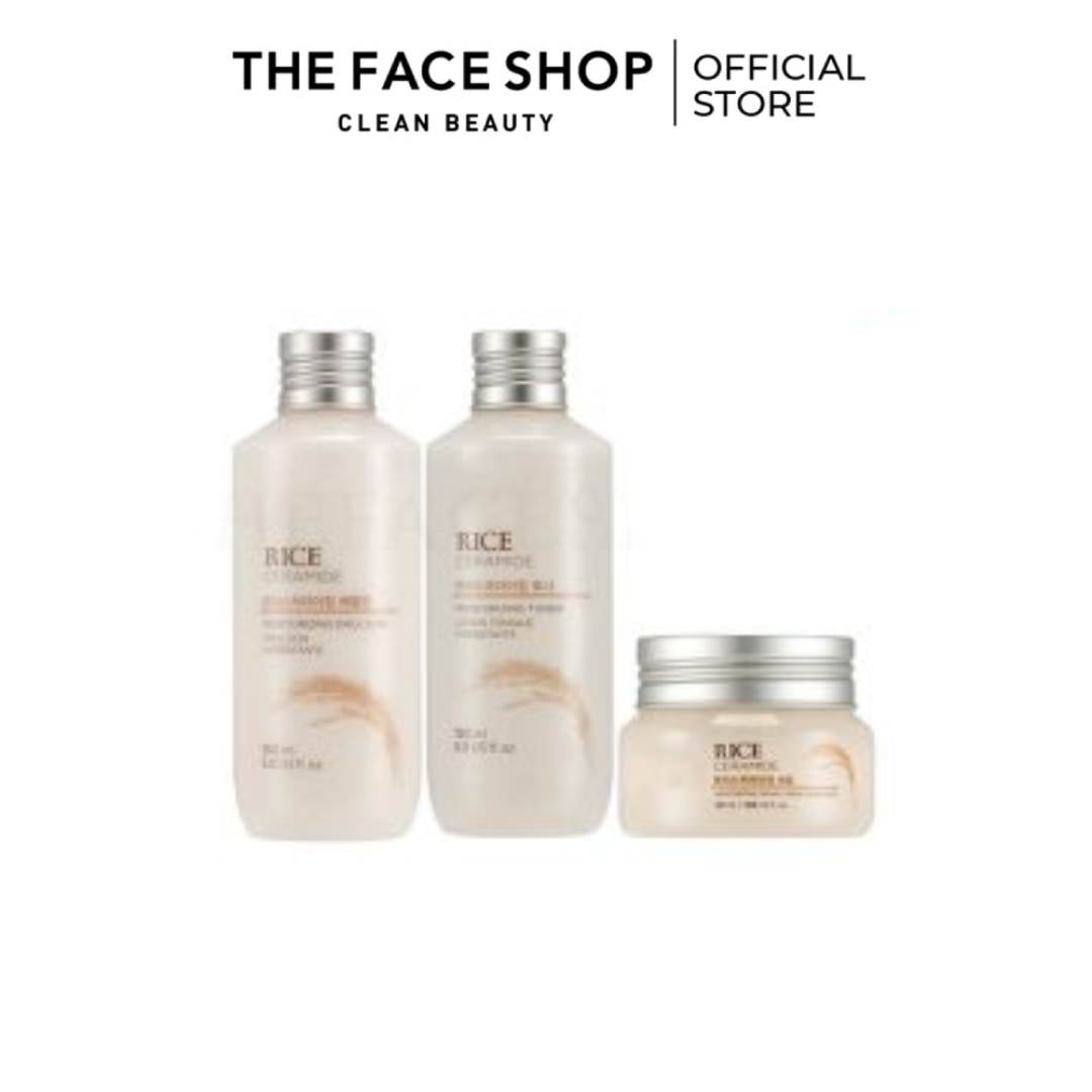 Bộ dưỡng da chiết xuất từ Gạo Rice & Ceramide Moisture The Face Shop (Mới)